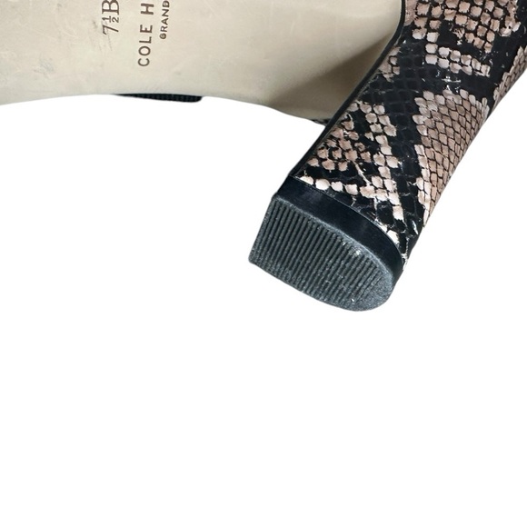 COLE HAAN Grand Series Snakeskin Heels Criss Cross Straps, in Brown - Size 7.5 - Picture 5 of 7